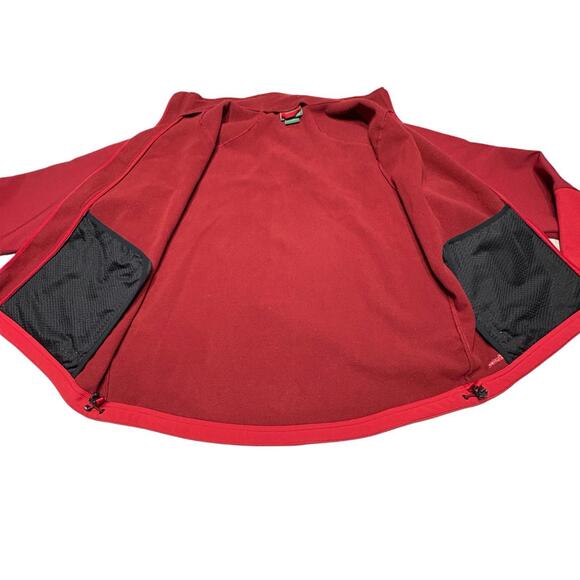 LL Bean Jacket Men's Large Red Soft Shell Full Zip Fleece Lined Outdoor Hiking - Picture 3 of 13